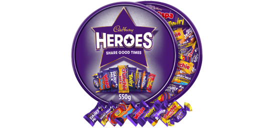 Cadbury Heroes Chocolates Tub 550g