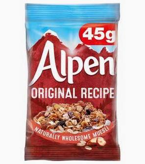 Individual Sachets Alpen Original Swiss Style Muesli 30 x 45g