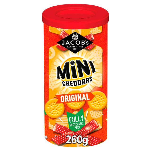 Jacob's Mini Cheddars Original Cheese Baked Snacks Tub 260g