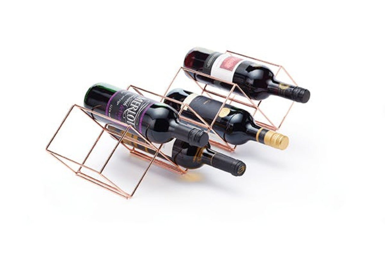 Stackable Copper Finish Wine Rack