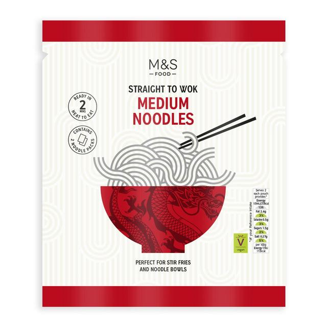 M&S Straight to Wok Medium Noodles 300g