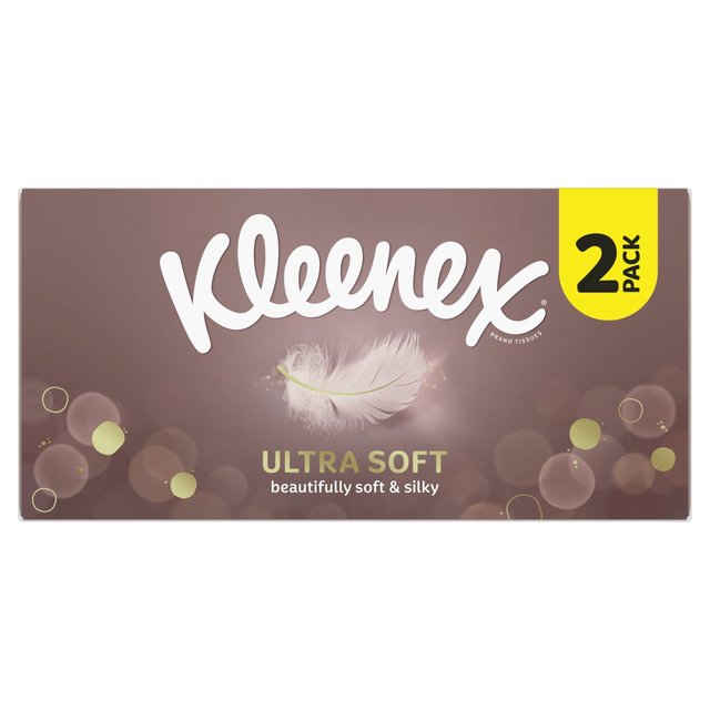 Kleenex Ultra Soft Facial Tissues, Pack of 2 Tissue Boxes