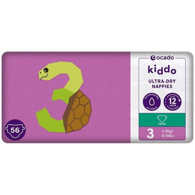 Ocado Kiddo Ultra-Dry Nappies Size 3 (4-9kg) 56 per pack