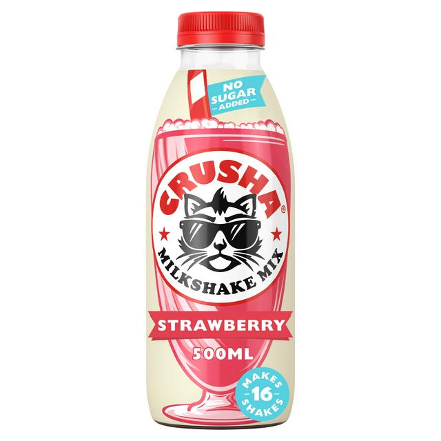 Crusha Mixa Strawberry Flavour Milkshake Mix No Added Sugar (500ml)