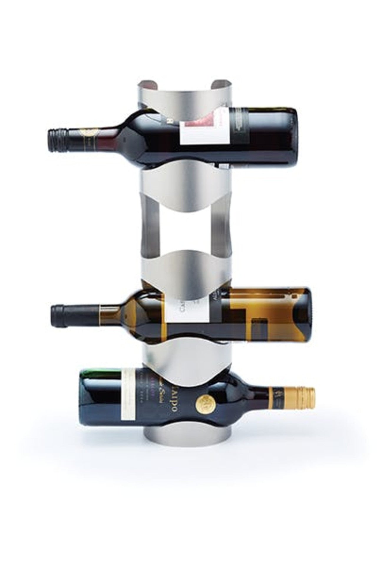 Wall Mounted Stainless Steel 4 Bottle Wine Rack