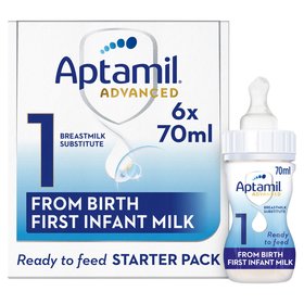 Aptamil 1 First Baby Milk Formula Liquid Starter Pack from Birth 6 x 70ml