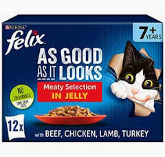 Felix AS Good AS It Looks Senior Meat Selection In Jelly - Pouch (12X100g)