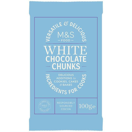 Marks & Spencer  White Chocolate Chunks for baking  100g