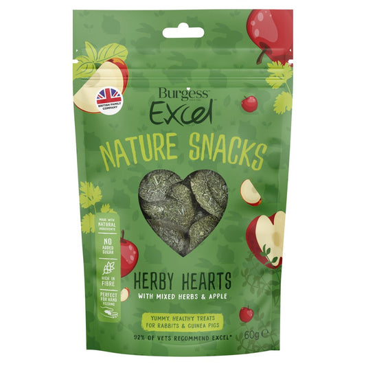 Excel Herby Hearts 60g for Rabbits or Guinea Pigs