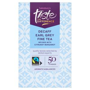 Sainsbury's Earl Grey Decaff Tea Bags, Taste the Difference x50