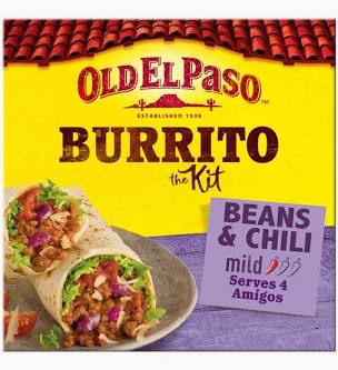 Old El Paso Beans & Chili Burrito Kit 620g