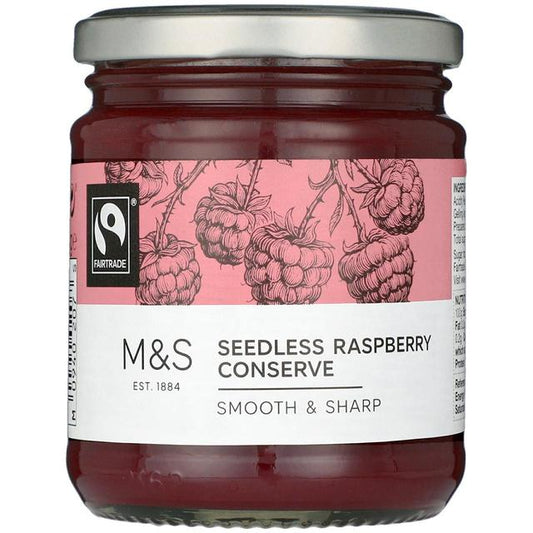 M&S Fair Trade Seedless Raspberry Jam / Conserve 340g