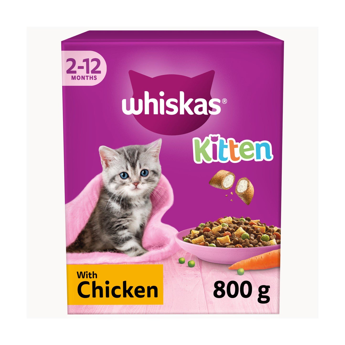 Whiskas Kitten 2-12 Months Dry with Chicken 825g