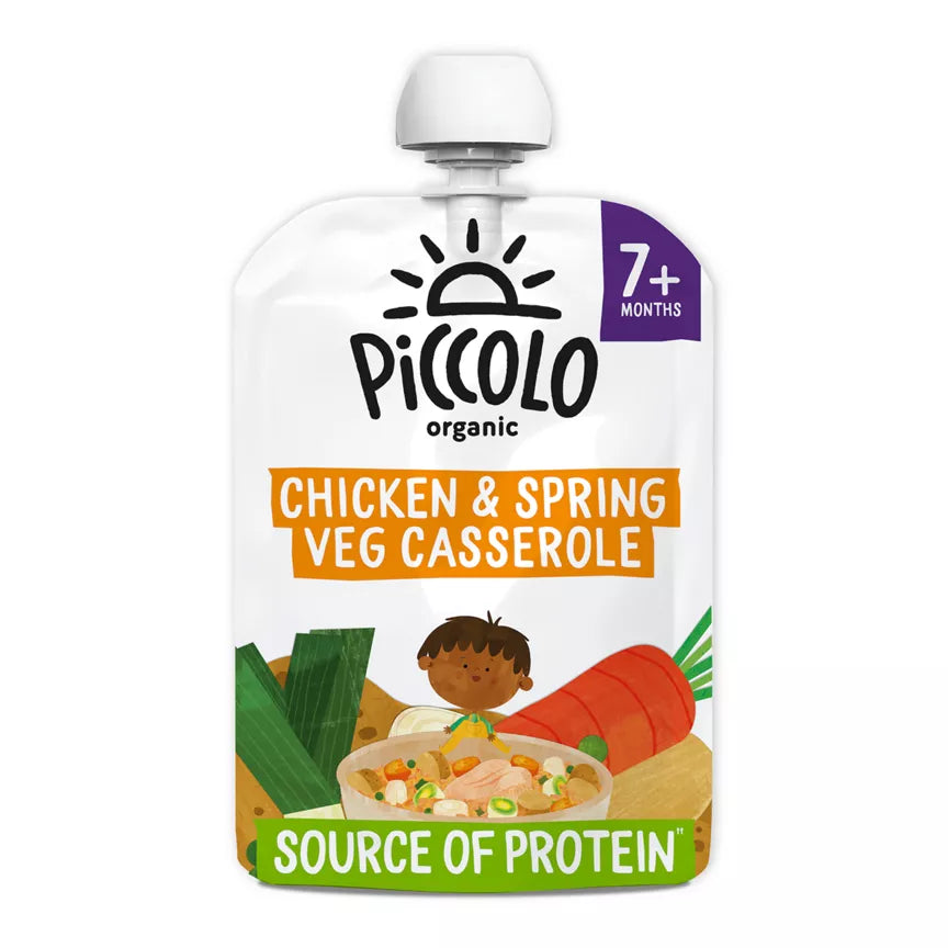 Piccolo Organic Spring Vegetables & Chicken Casserole with Rice & A hint Tarragon 130g