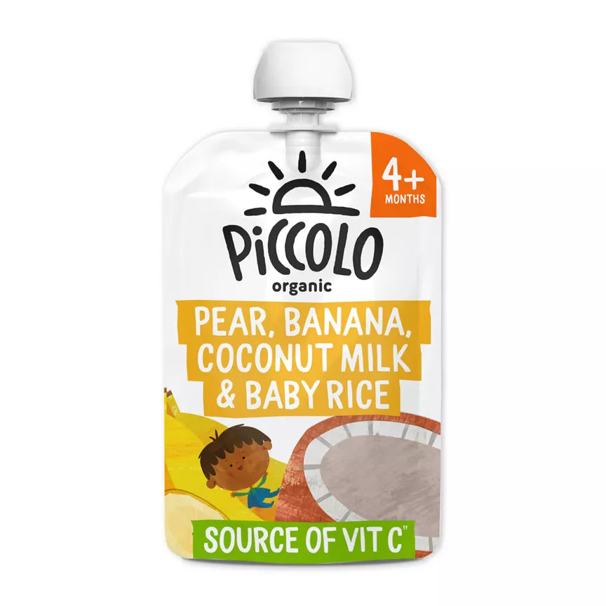 Piccolo Organic Pear, Banana, Coconut Milk & Baby Rice 100g