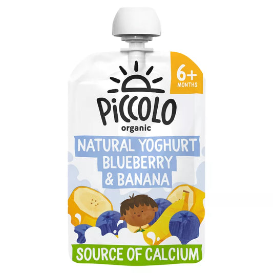 Piccolo Organic Natural Yoghurt Blueberry & Banana Smooth 6+ Months 100g