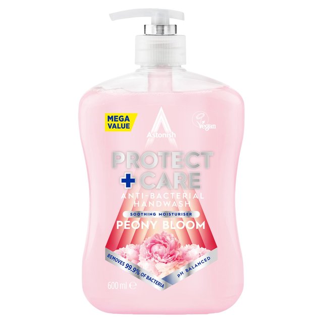 Astonish Protect & Care Anti Bacterial Handwash Peony Bloom 600ml