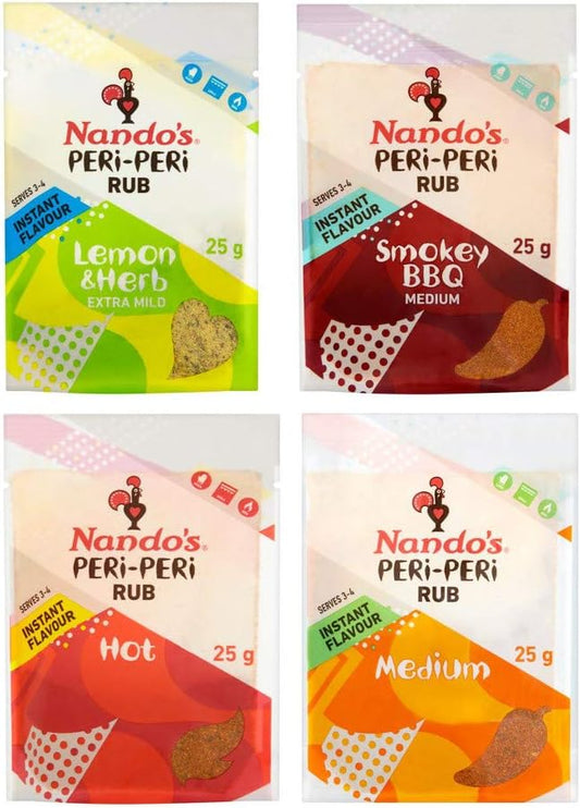 Nando'S Peri Peri Rub Medium Bundled With Lemon And Herb, Hot And Smokey Bbq Medium