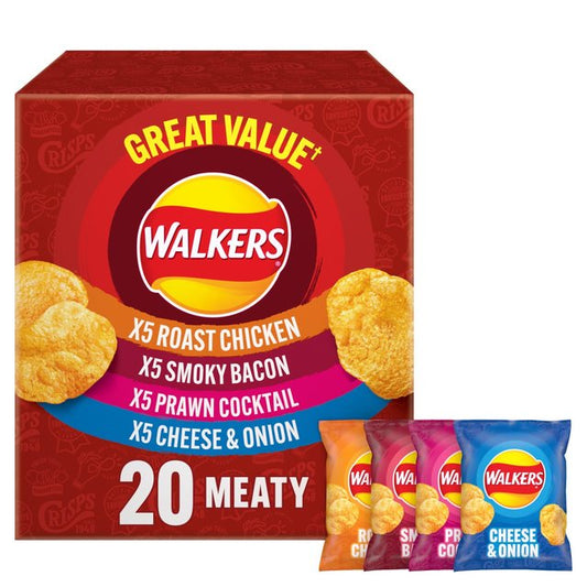 Walkers Crisps - Meaty Variety (20X25g)