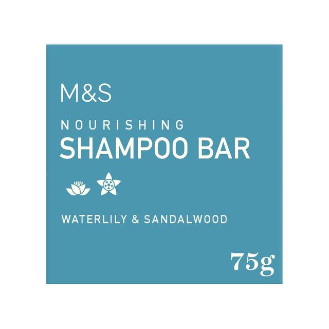 M&S Nourishing Shampoo Bar Waterlily & Sandalwood 75g