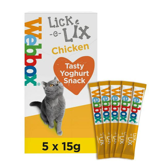 Webbox Lick-e-Lix with the Tasty Chicken Yogurty Treat 5 x 15g