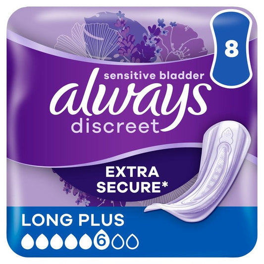 Always Discreet Incontinence Long Plus Pads 8pk (Pack of 4)