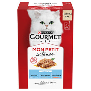 Gourmet Mon Petit Ocean Variety (Cod, Sardine, Salmon) Wet Cat Food Pouch 6 x 50g (300g)