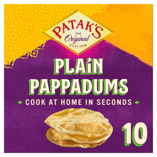 Patak's Plain Ready To Cook Pappadums (10 per pack - 100g)