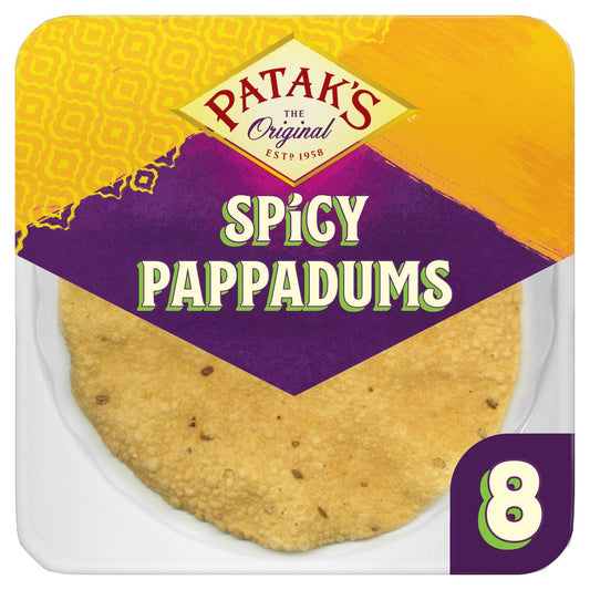 Patak's Spicy Ready To Eat Pappadums (8 per pack - 60g)