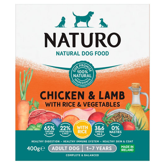 Naturo Adult Dog Food Chicken Lamb & Rice With Vegetable (400g)