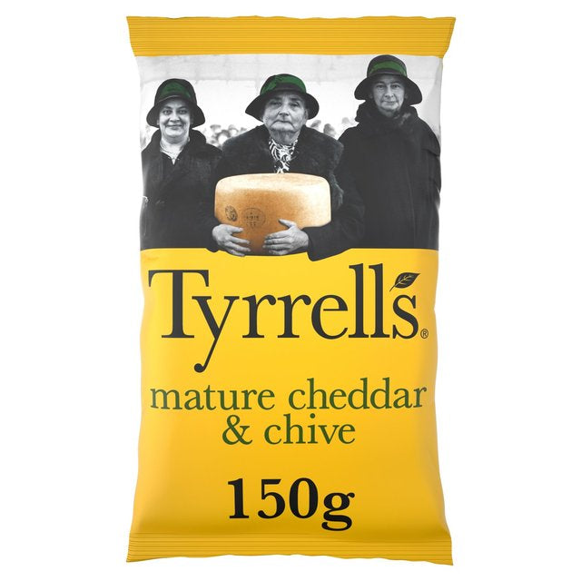 Tyrrells Hand Cooked English Crisps - Mature Cheddar & Chives (150g)