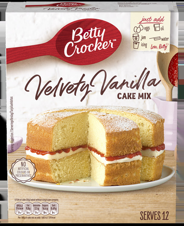 Betty Crocker Velvety Vanilla Cake Mix 425g