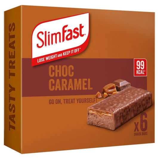 SlimFast Chocolate Caramel Snack Bars, 6 x 26g