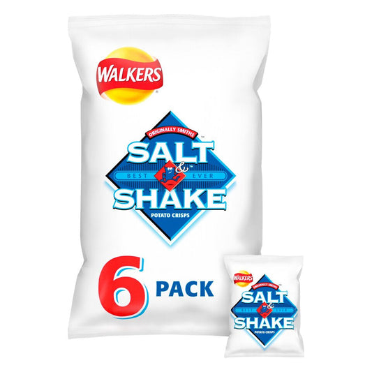 Walkers Salt & Shake Crisps 25g X 6 per pack