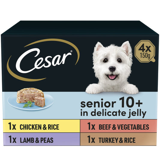 Cesar 10+ Dog Tray Meat in Jelly 4 x 150g