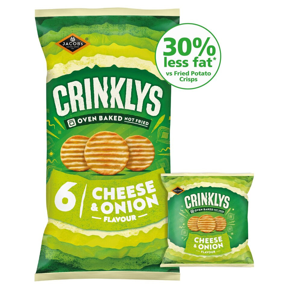 Jacob's Crinklys Cheese & Onion 6 pack