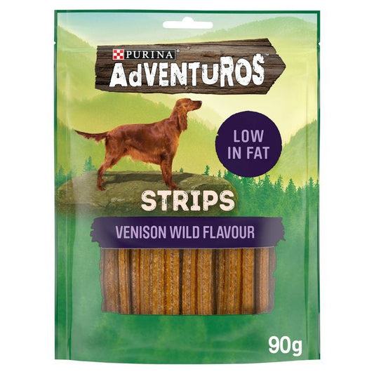 Adventuros Dog Treats Venison Flavour Strips 90g