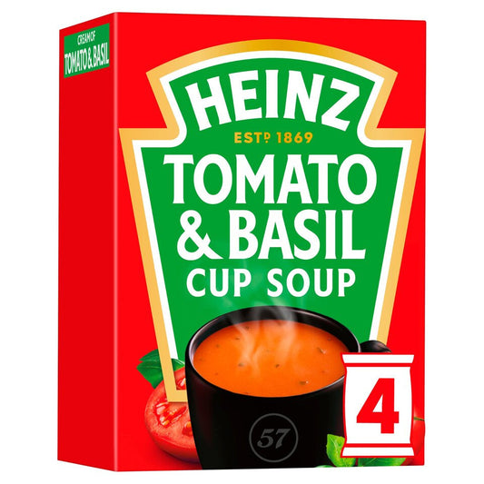 Heinz Cream of Tomato With A Hint of Basil Dry Cup Soup 4 Sachets