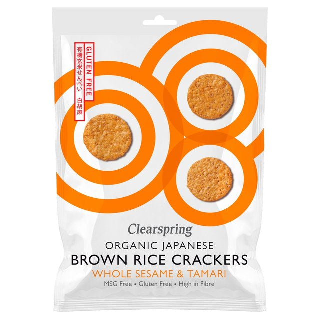 Clearspring Organic Whole Sesame Brown Rice Crackers 40g