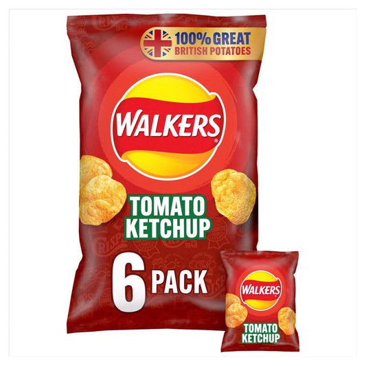 Walkers Tomato Ketchup Crisps 25g x 6 per pack