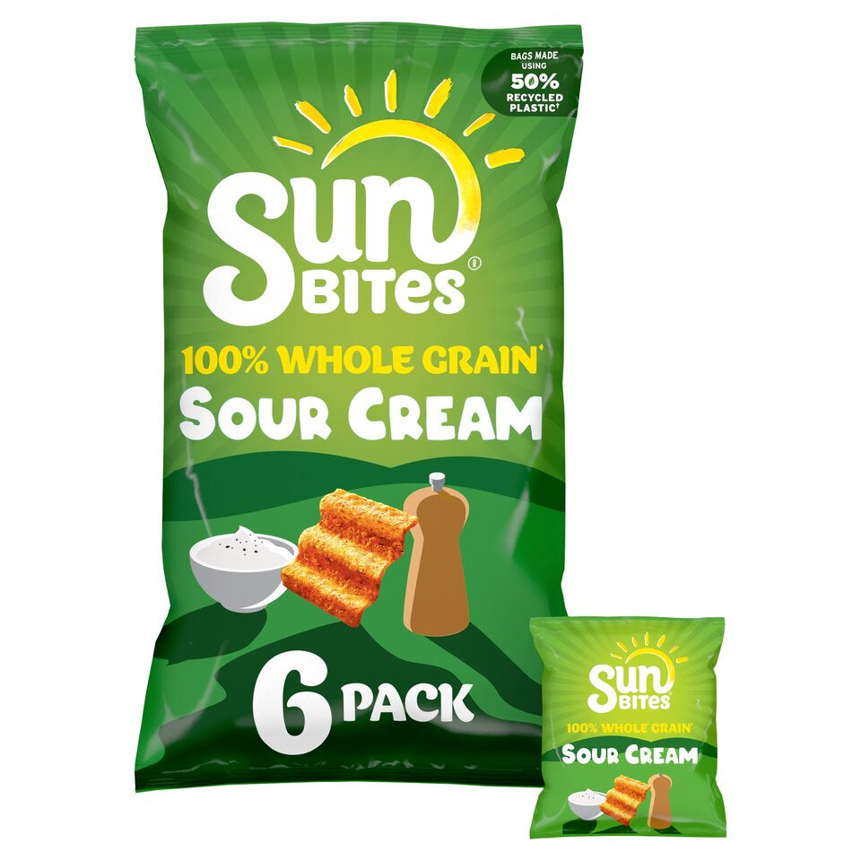 Walkers Sunbites Sour Cream & Pepper 25g X 6 per pack