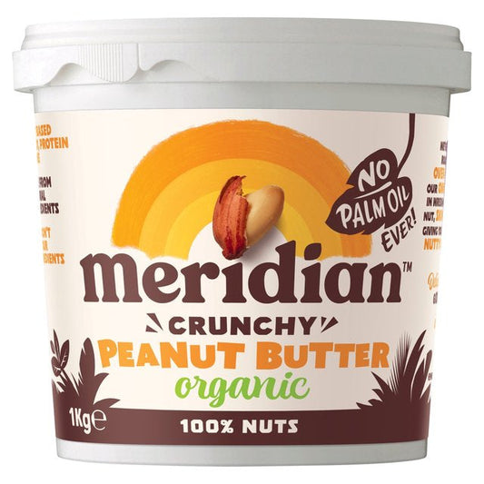 Meridian Organic Crunchy Peanut Butter 100% Nuts 1000g