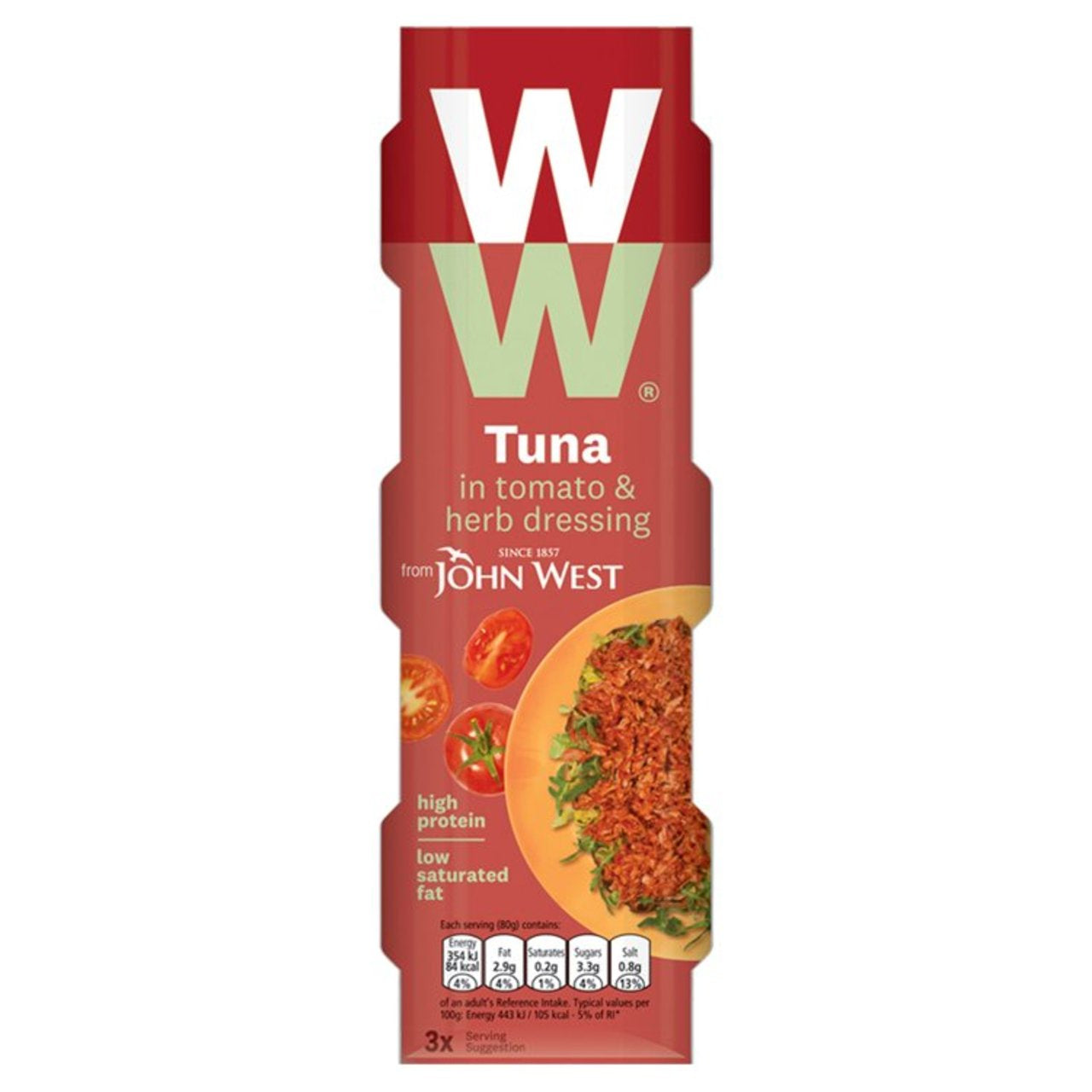 Weight Watchers Tuna In Tomato & Herb Dressing 3 X 80g