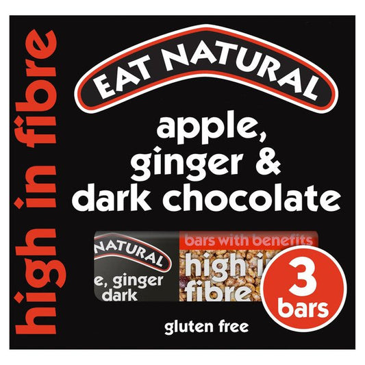 Eat Natural Gluten Free Apple, Ginger, Dark Chocolate Bars 3 x 45g