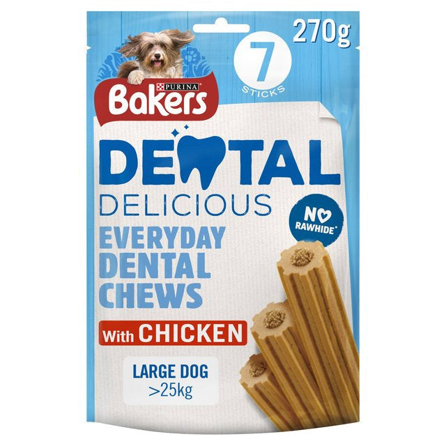 Bakers Dental Delicious Large Dog Treats Chicken 7 per pack