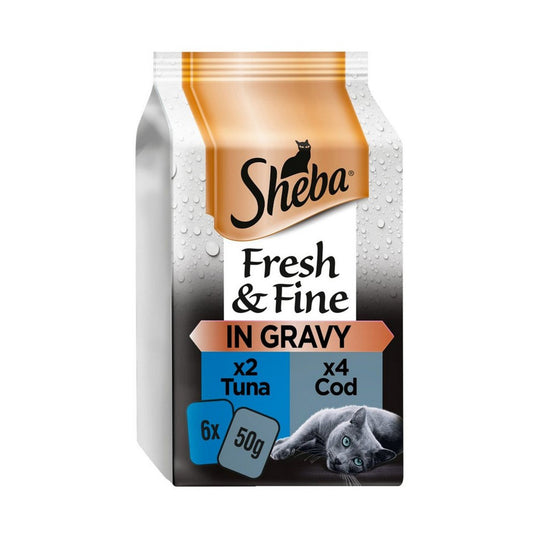 Sheba Fresh Choice Cat Pouches Fish in Gravy 6 x 50g