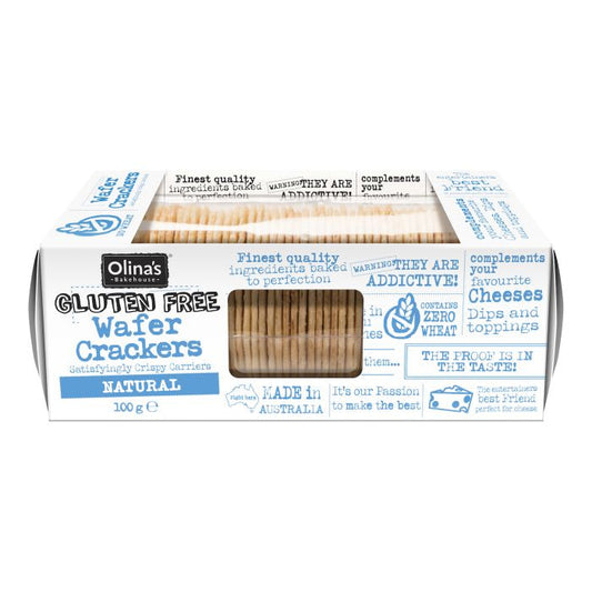 Olina's Bakehouse Wafer Crackers - Gluten Free Natural