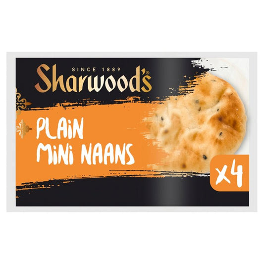 Sharwoods Mini Plain Naan 4 Pack 160G