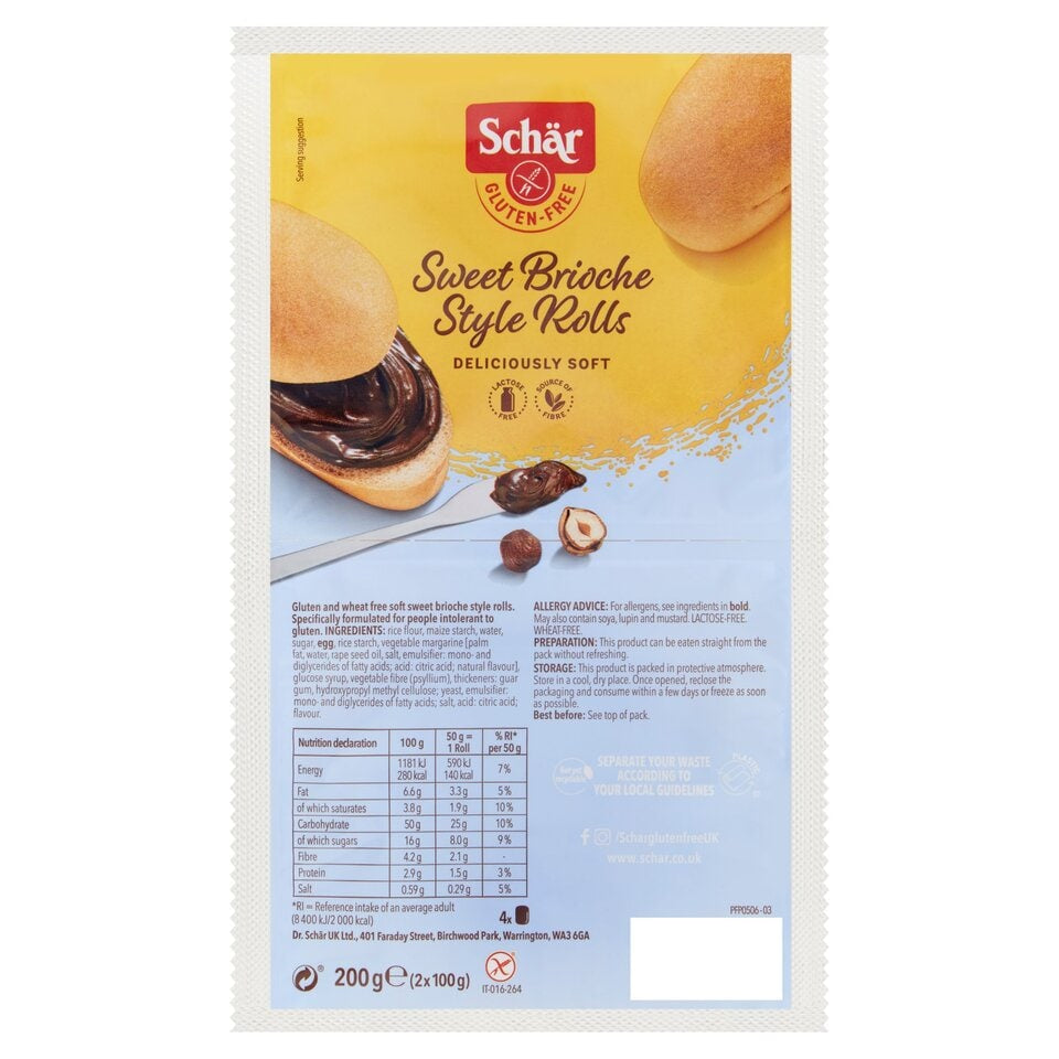 Schar Sweet Brioche Rolls 200G