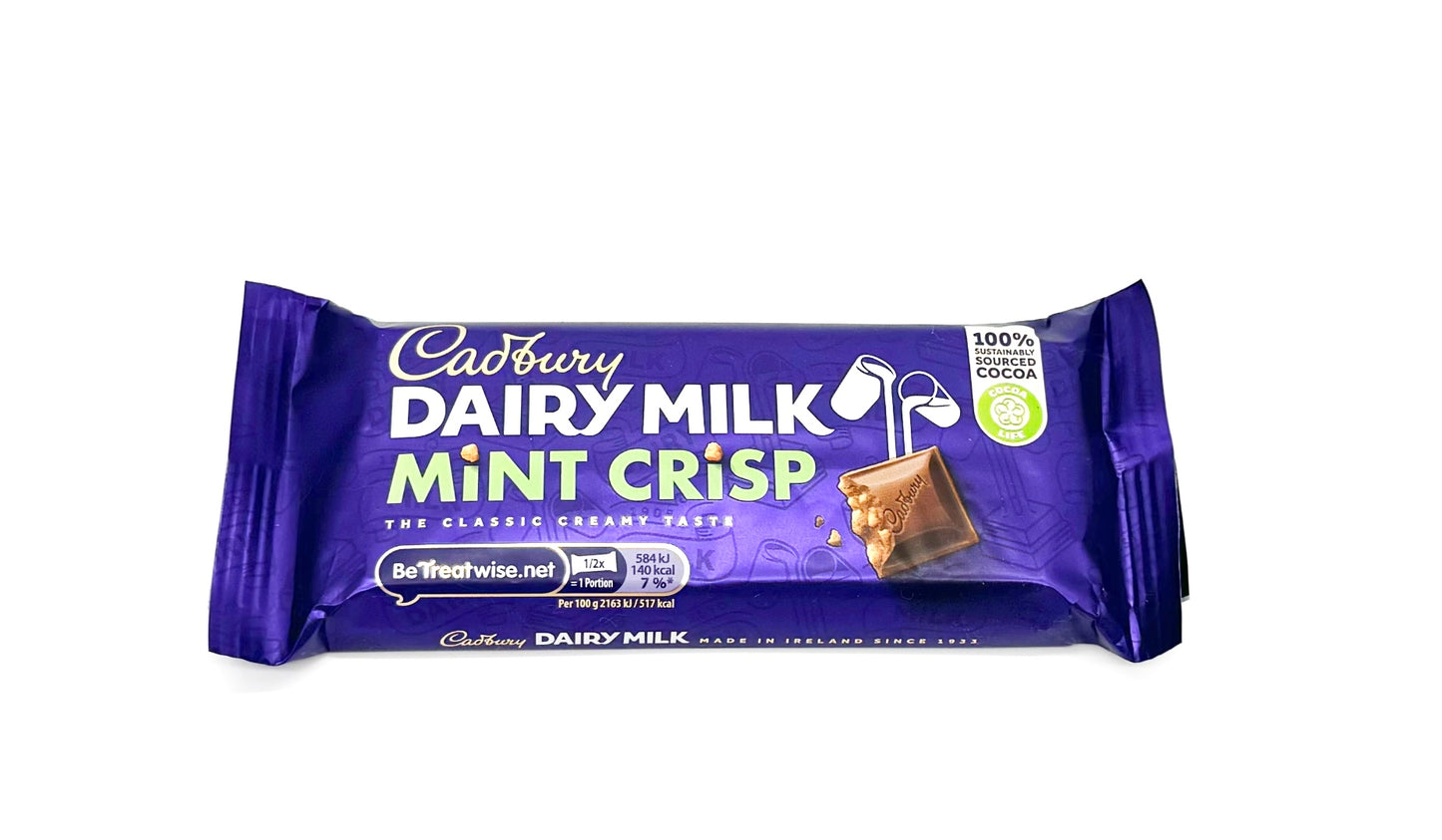 Cadbury Dairy Milk Mint Crisp Standard Bar (Irish) - 49g